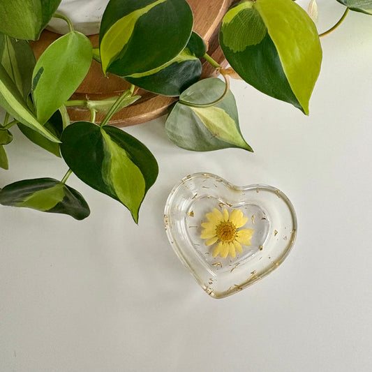 Yellow Heart Trinket Dish