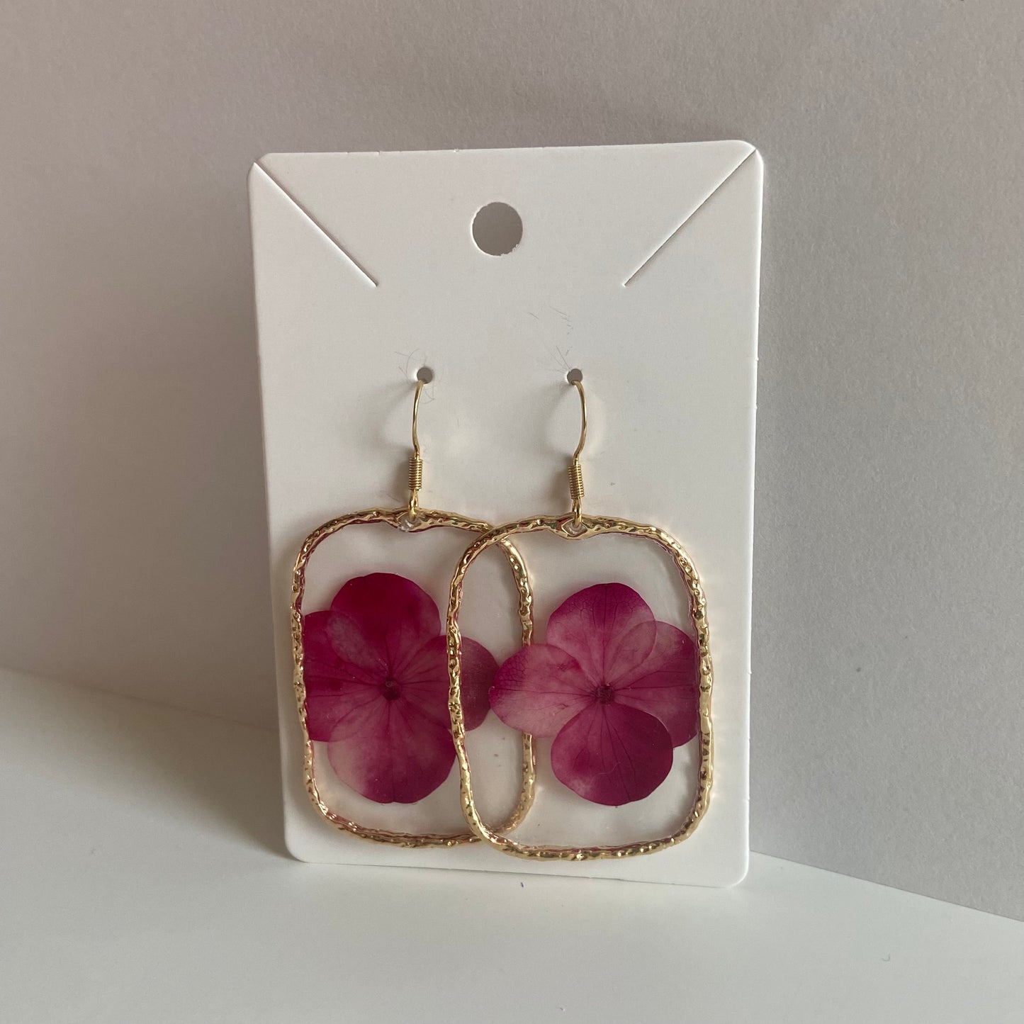 Large Rectangle Floral Earrings