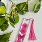 Hot Pink Floral Butterfly Bookmark