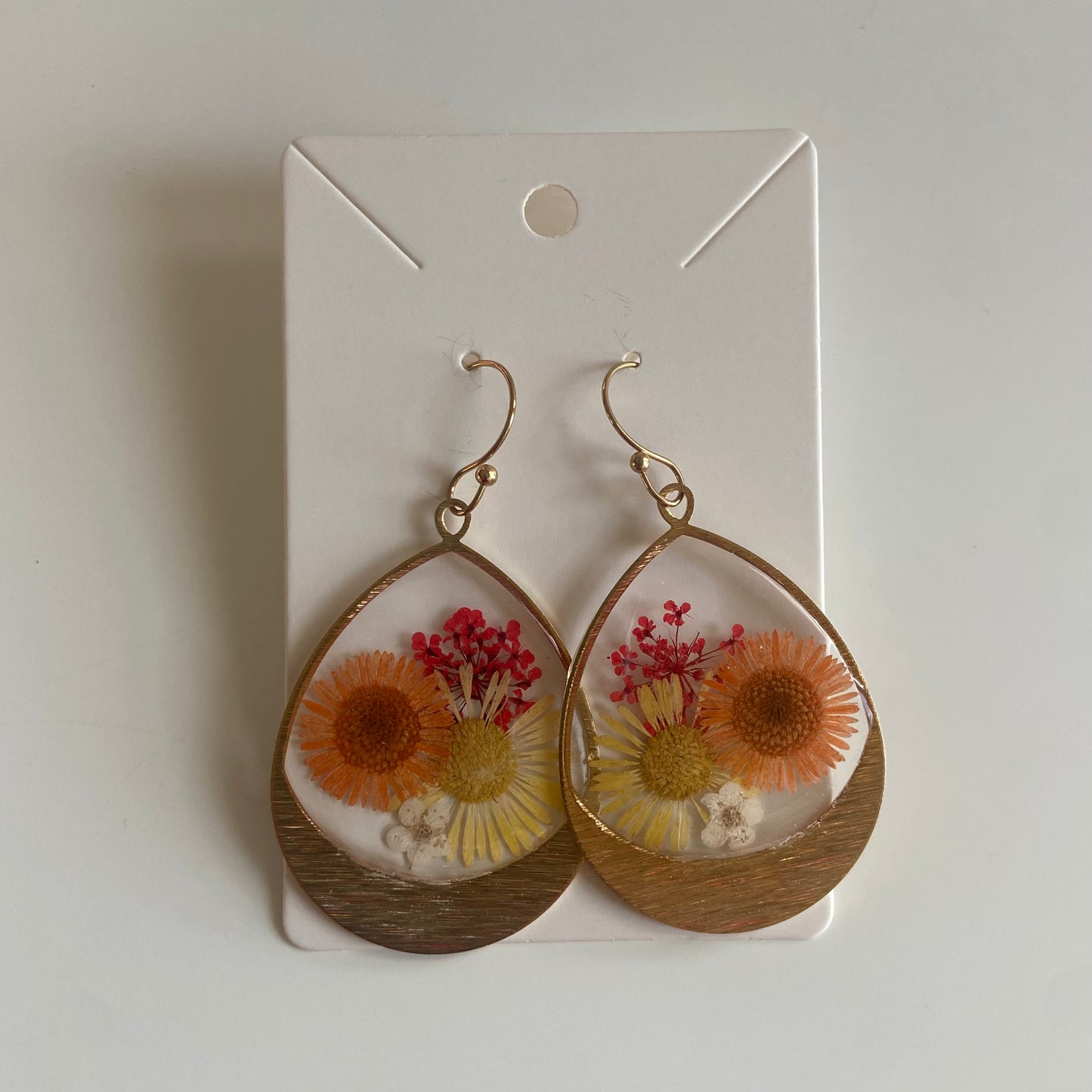 Large Teardrop Floral Earrings