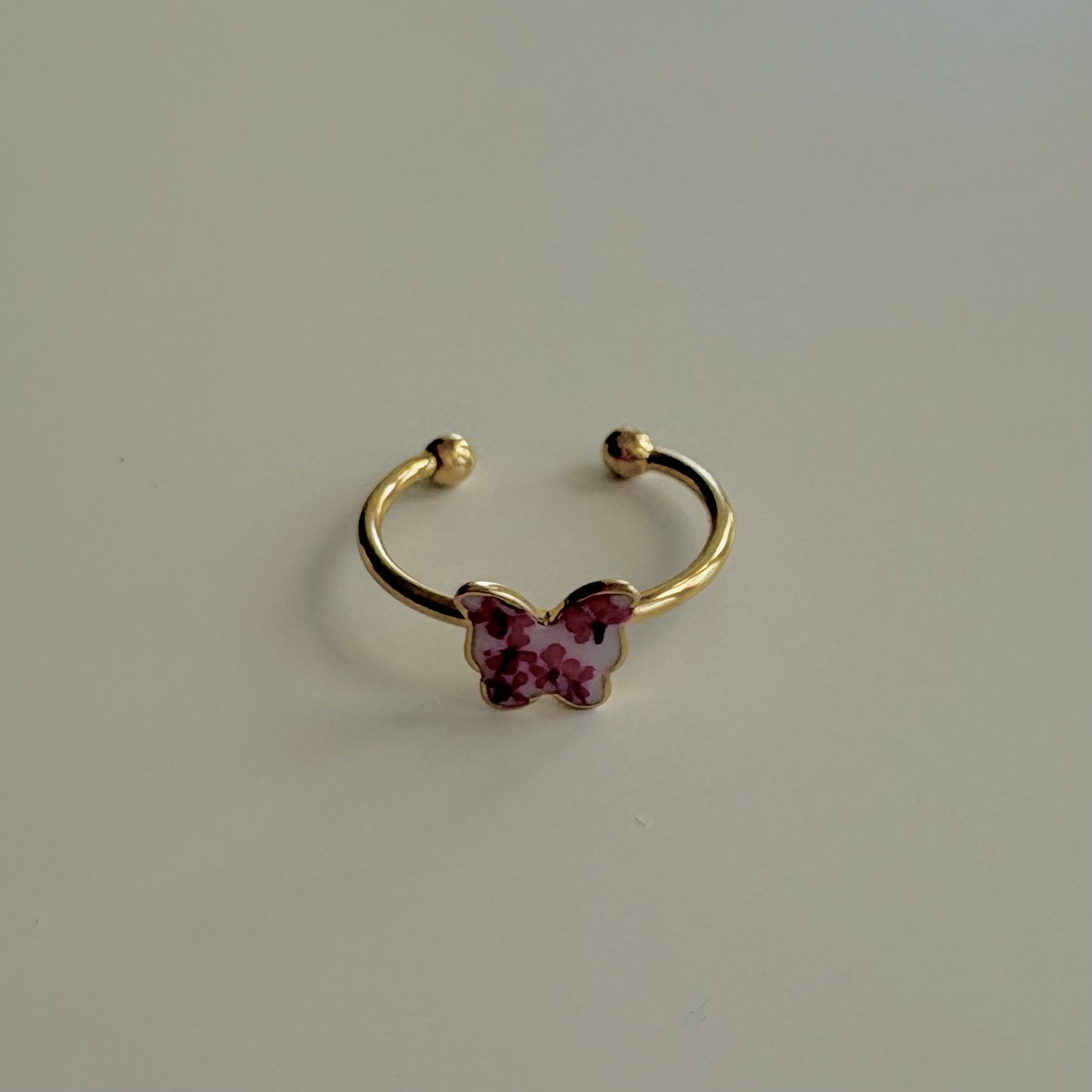 Adjustable Butterfly Floral Ring