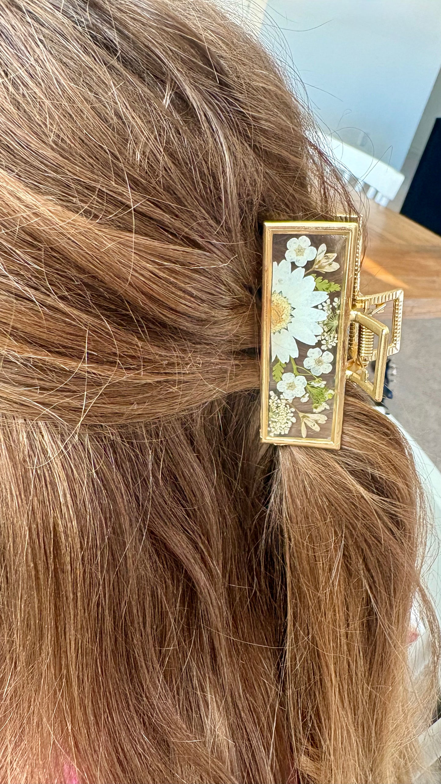 White Gold Claw Clip