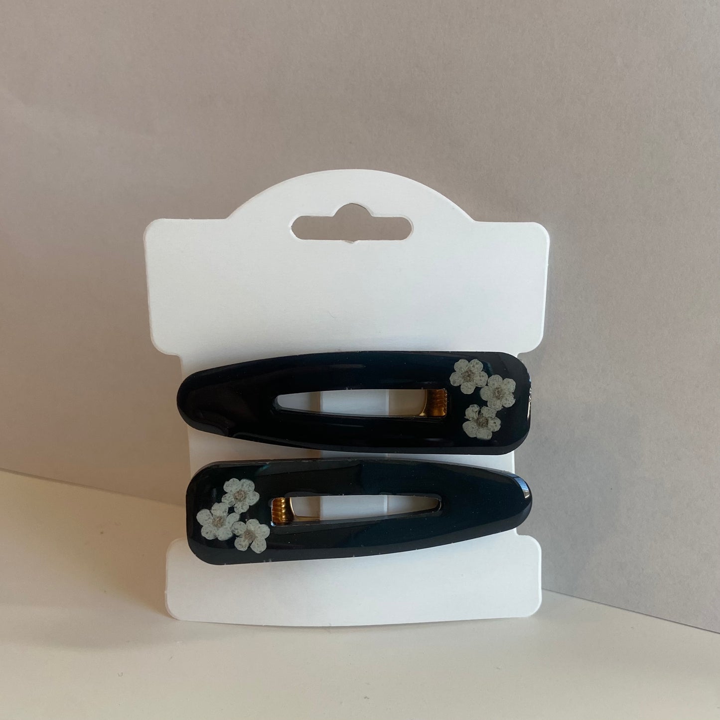 Black Dainty Flower Hair Clips