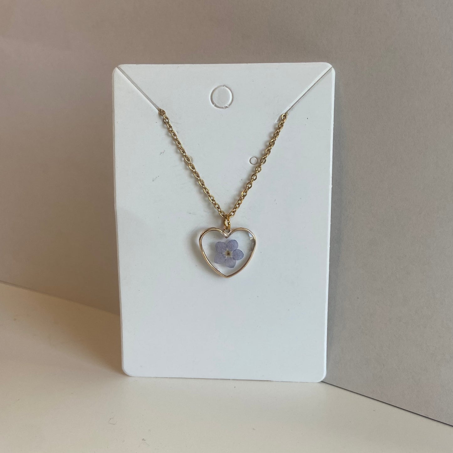 Gold Heart Flower Necklace