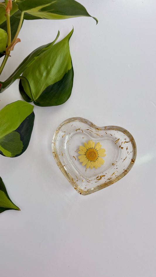 Yellow Heart Trinket Dish