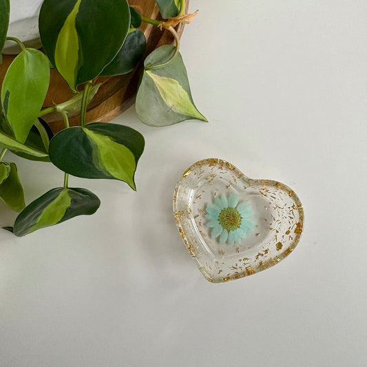 Teal Heart Trinket Dish