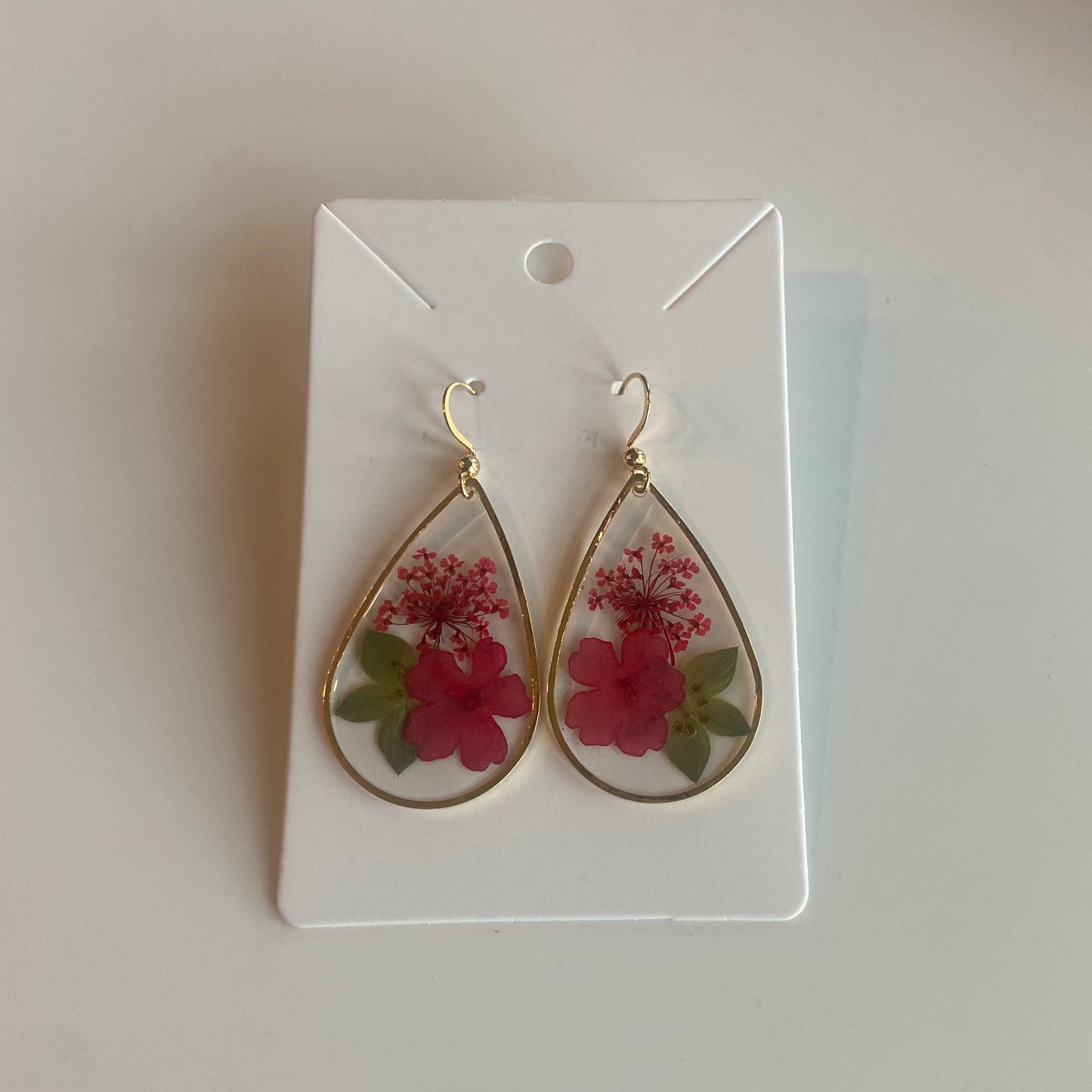 Medium Teardrop Floral Earrings