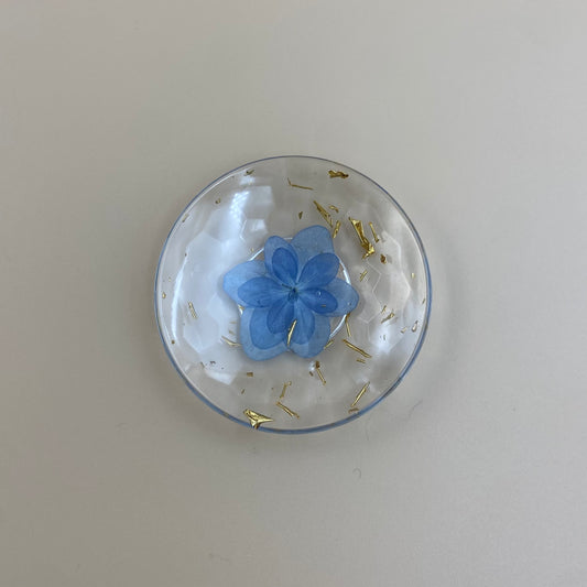 Blue & Gold Floral Ring Dish