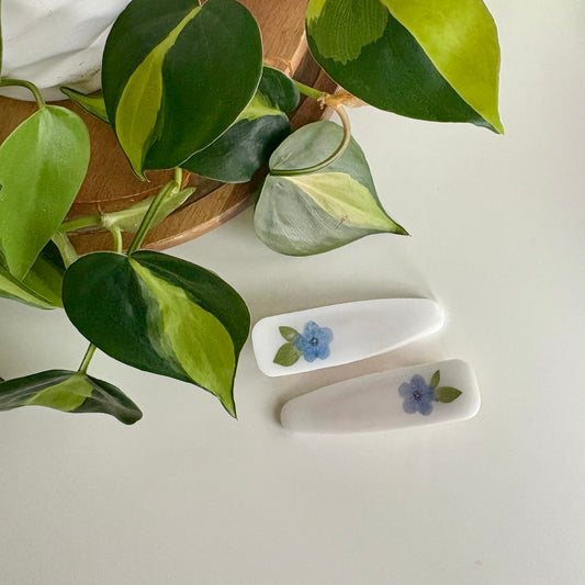 Forget-Me-Not Hair Clips