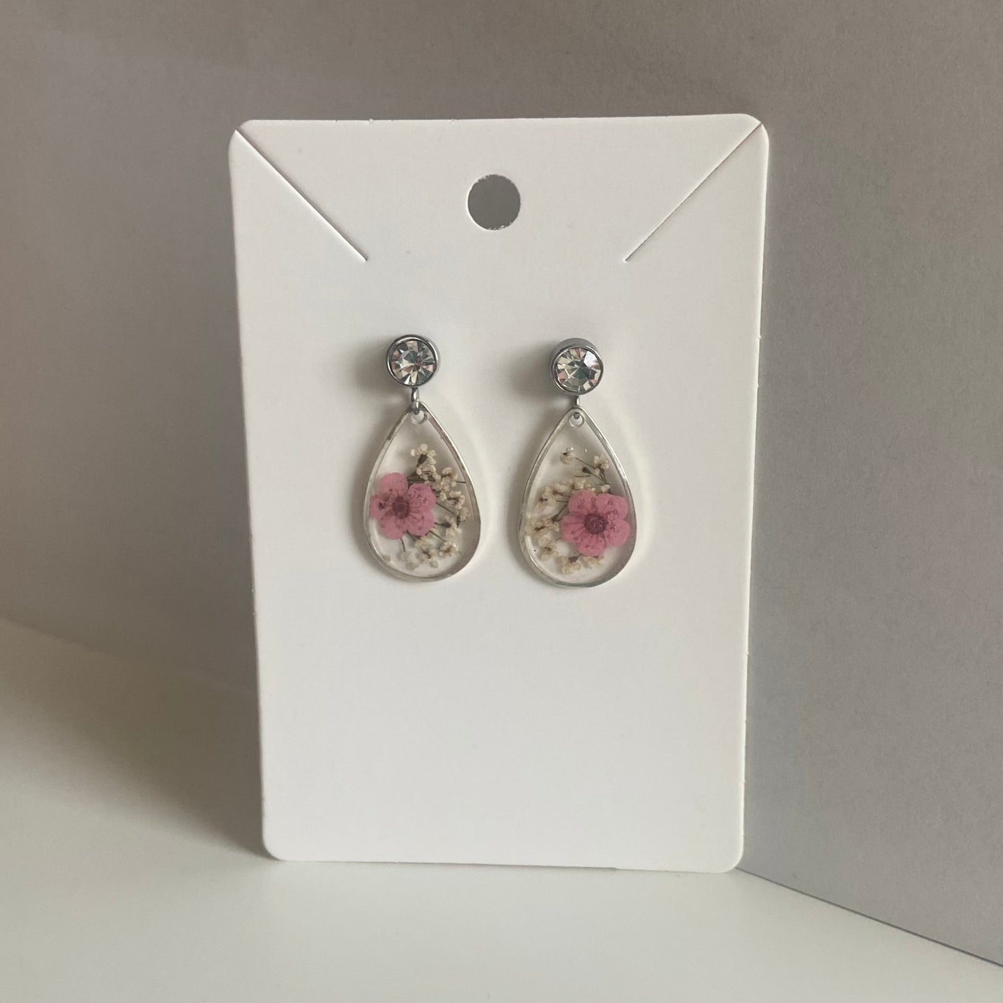 Small Teardrop Floral Earrings