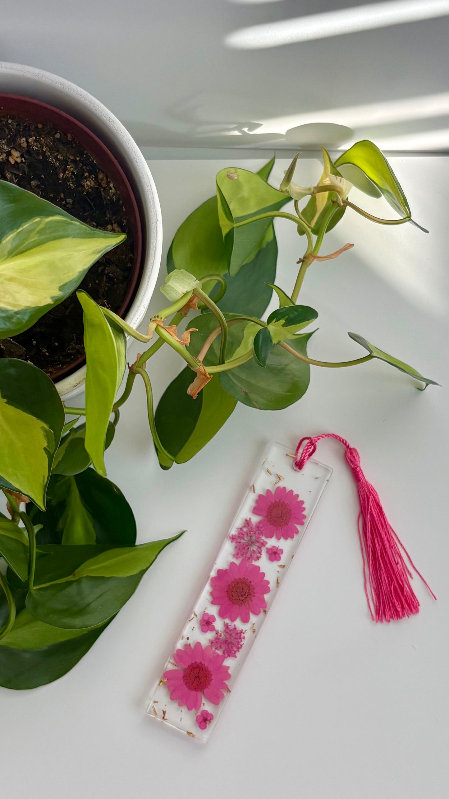 Hot Pink Floral Bookmark