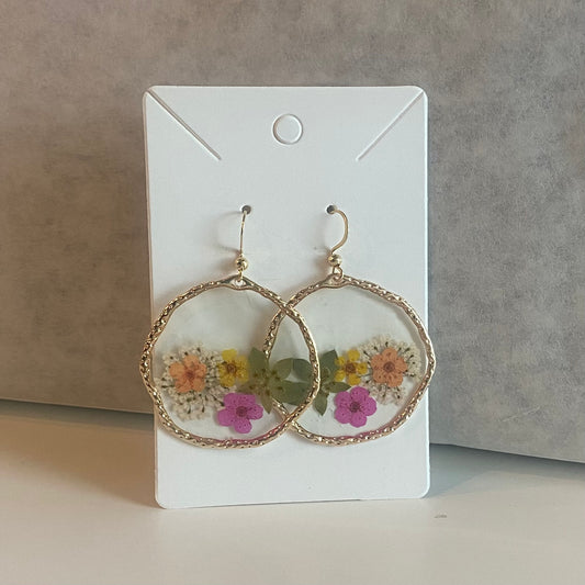 Round Floral Earrings