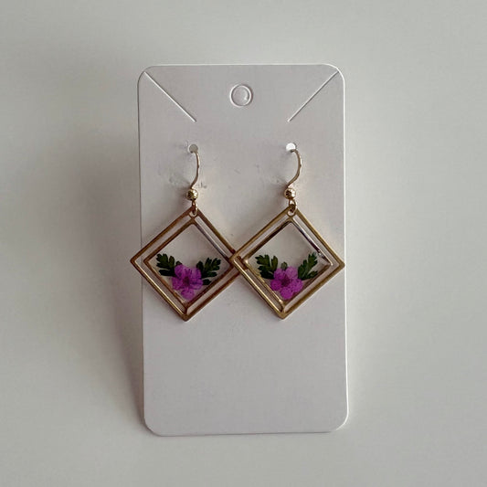 Large Diamond Floral Earrings