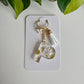White Daisy Initial Keychain