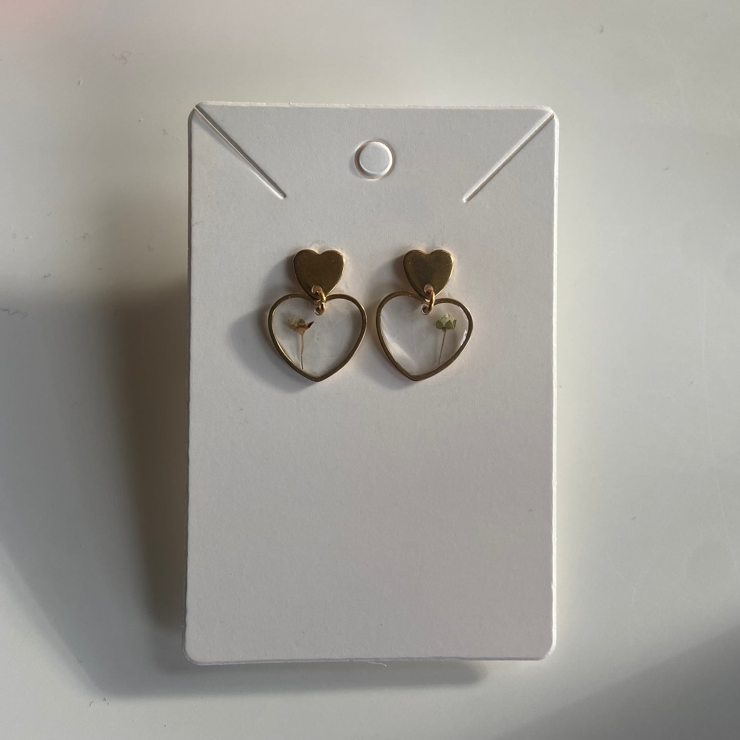 Heart Stem Flower Earrings