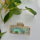Teal Gold Claw Clip