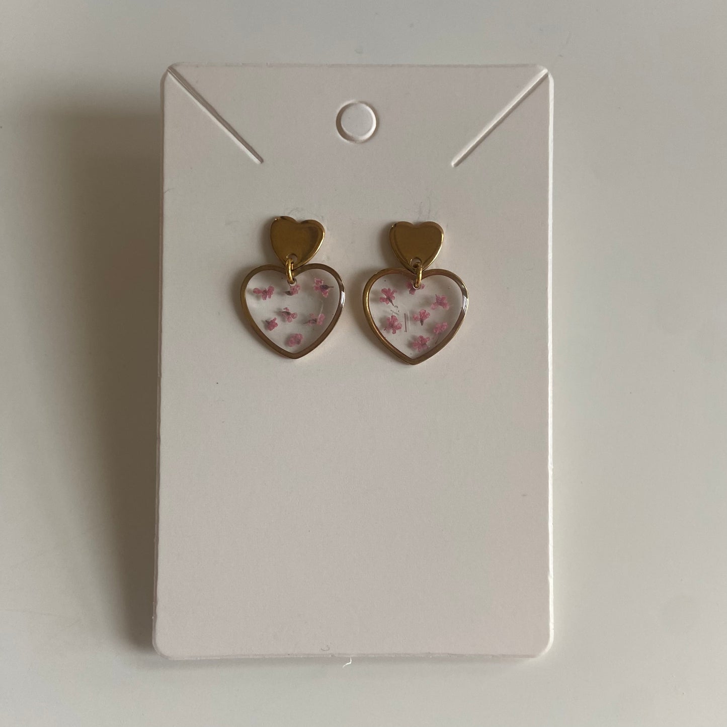 Small Heart Floral Earrings