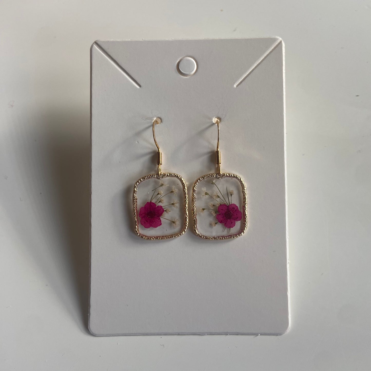 Small Square Floral Earrings