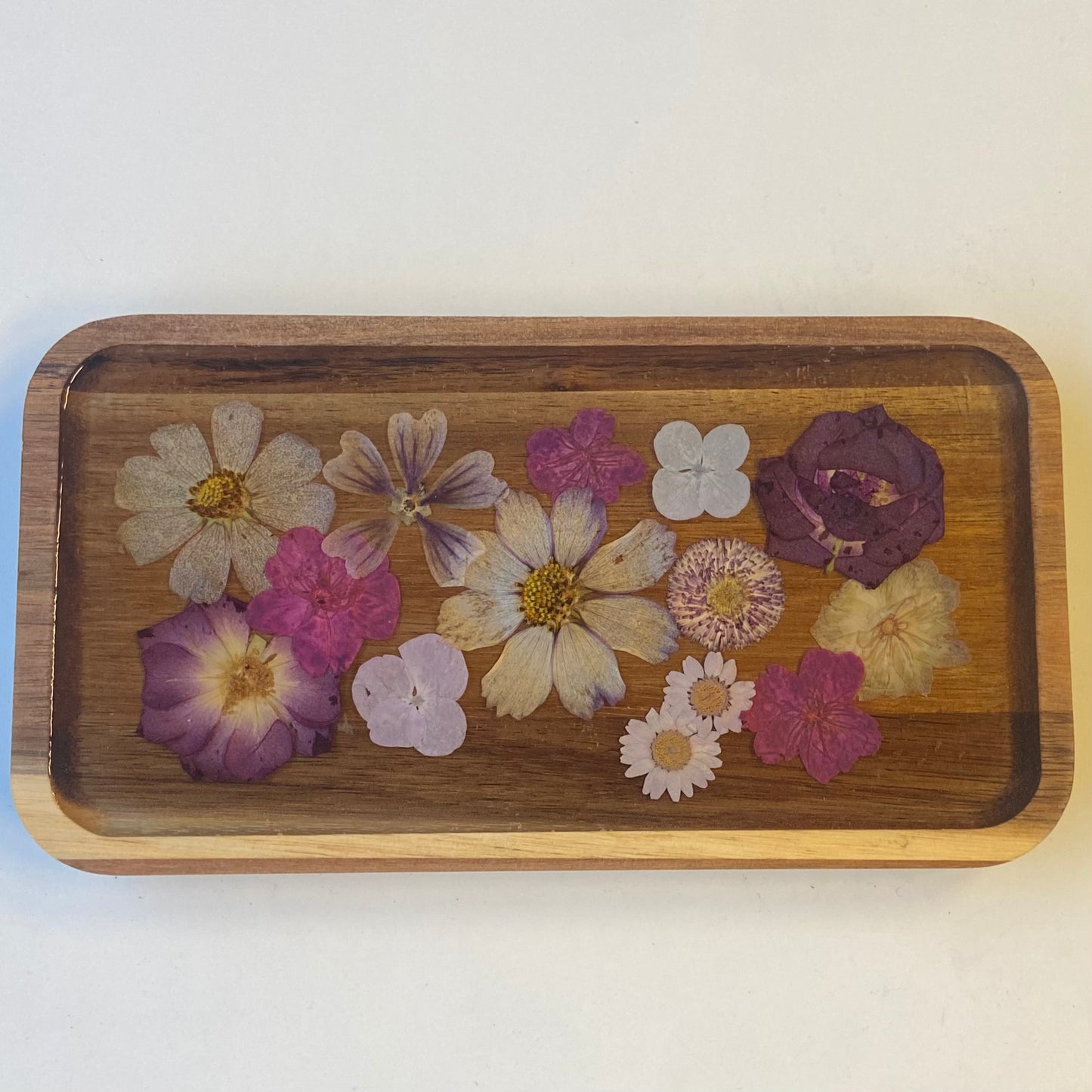 Small Rectangle Wood Floral Tray