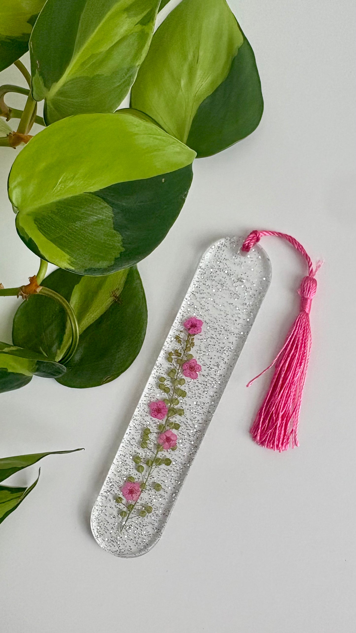 Hot Pink Curved “On the Vine”Bookmark