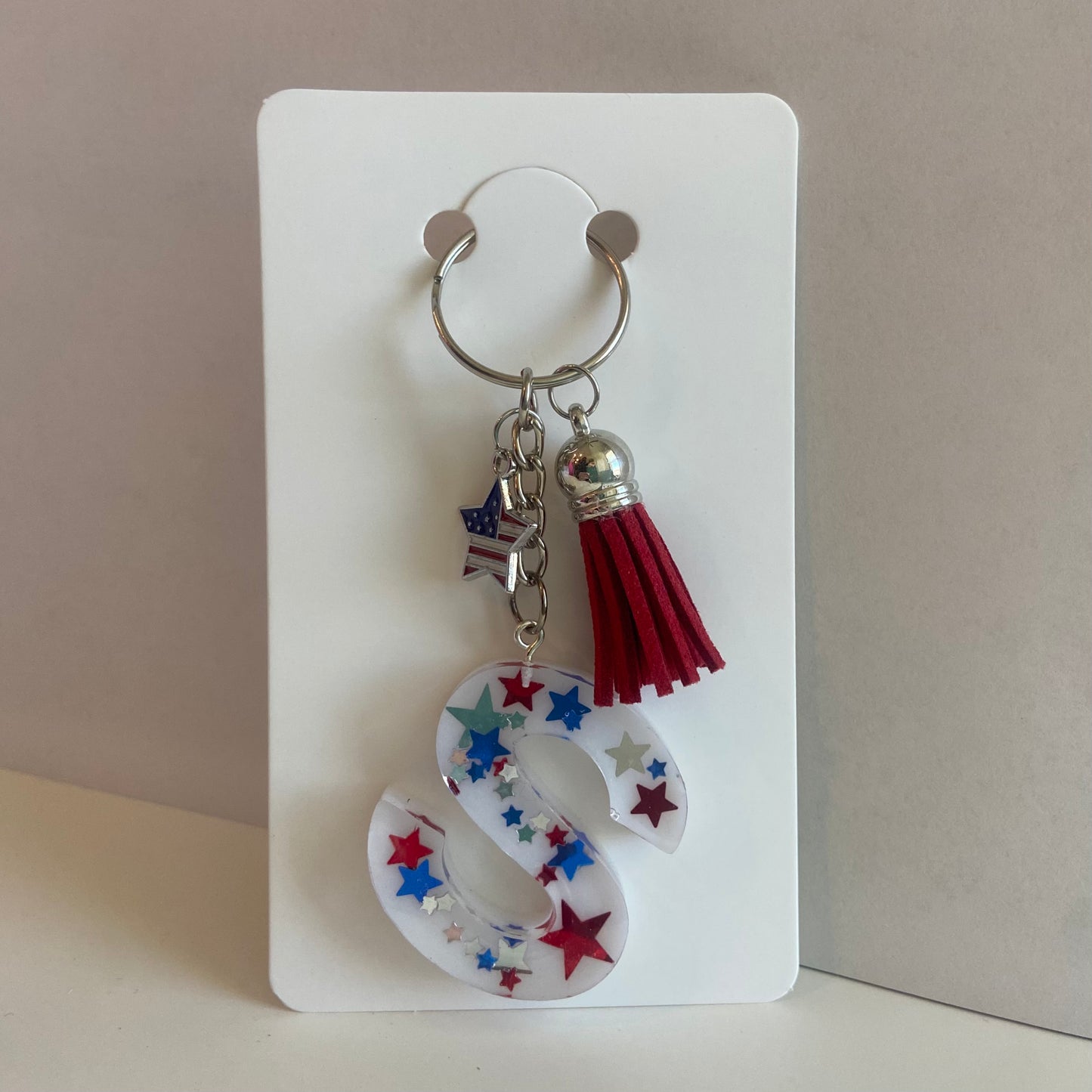 Patriotic Initial Keychain