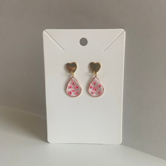 Small Teardrop Floral Earrings