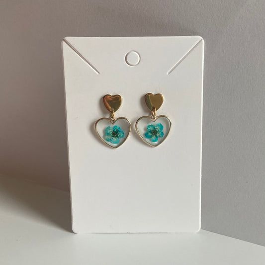 Small Heart Flower Earrings