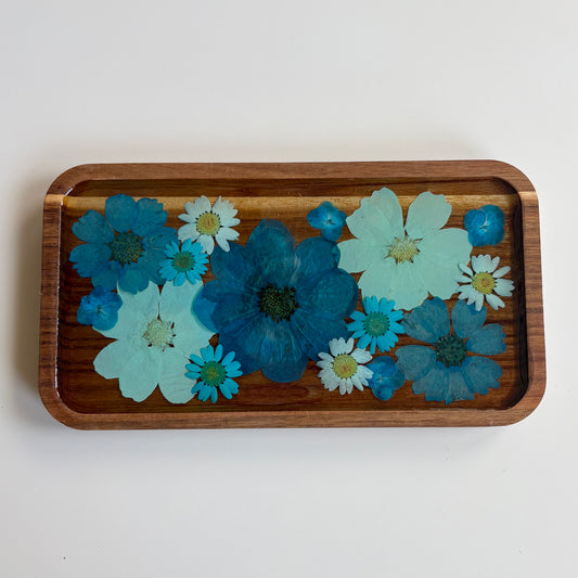 Small Rectangle Wood Floral Tray