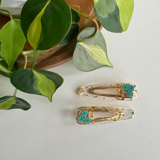 Gold Dainty Flower Hair Clips