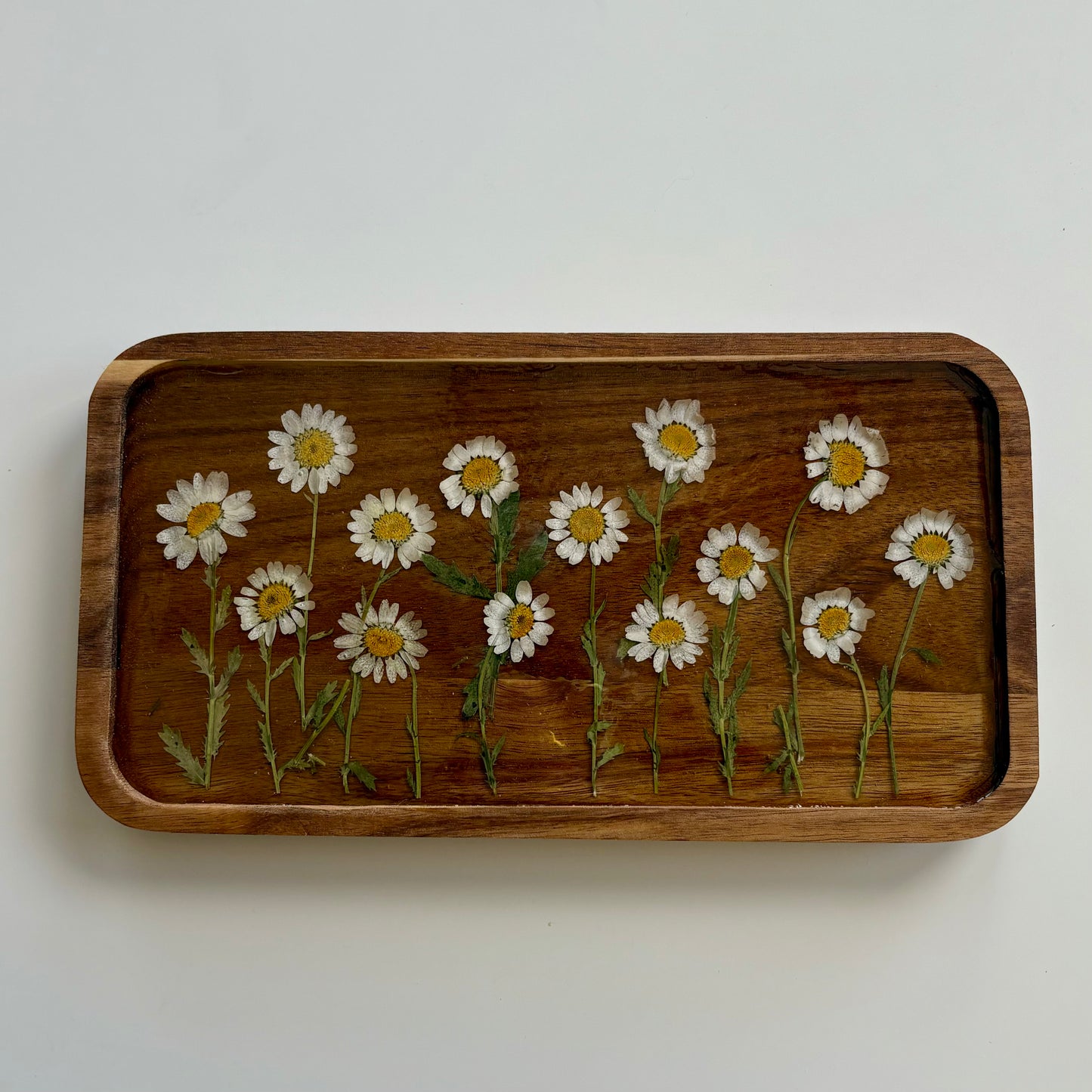 Small Rectangle Wood Floral Tray