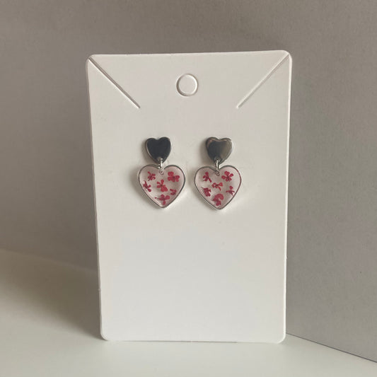 Small Heart Floral Earrings