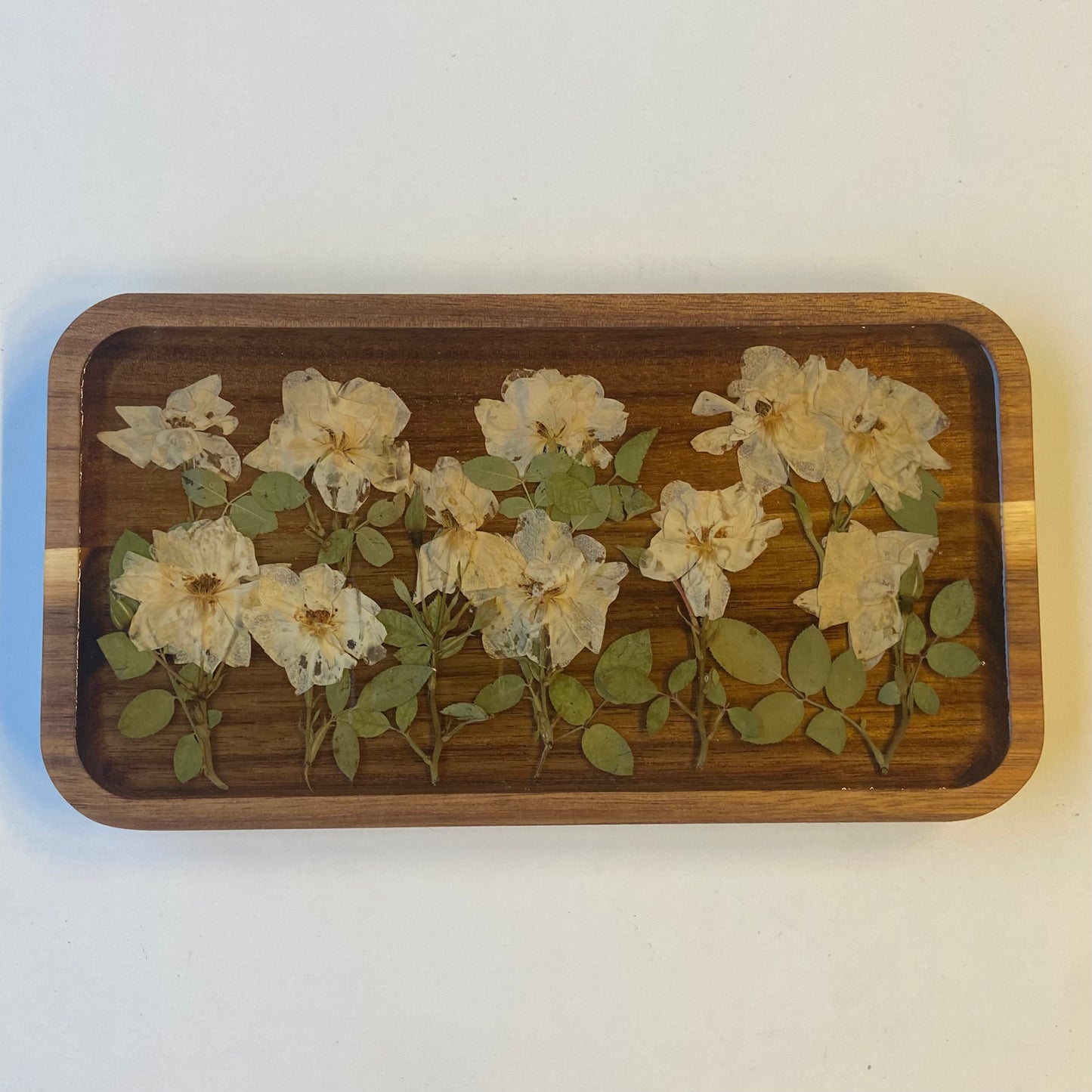 Small Rectangle Wood Floral Tray