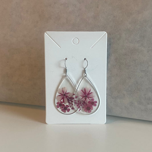 Medium Teardrop Floral Earrings