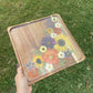 Square Wood Floral Tray