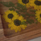 Rectangle Raised Wood Floral Tray