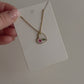 Gold Heart Stem Flower Necklace