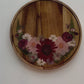 Round Wood Floral Platter