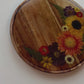 Round Wood Floral Platter