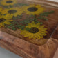 Rectangle Raised Wood Floral Tray